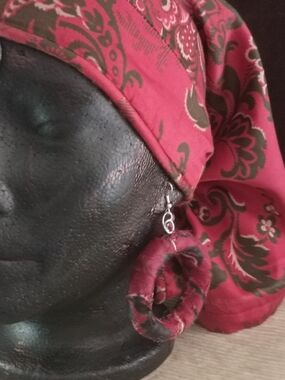 Handcrafted Pink Fabric Hoop Earrings by